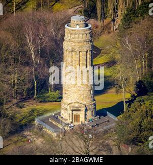 , tour Bismarck dans le parc municipal de Bochum, 12.03.2015, vue aérienne, Allemagne, Rhénanie-du-Nord-Westphalie, région de la Ruhr, Bochum Banque D'Images