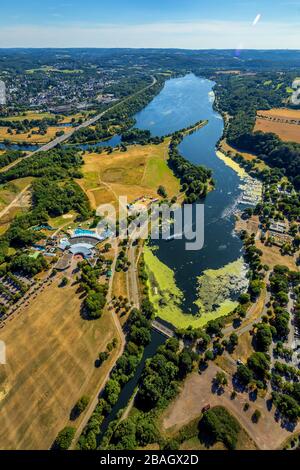 lac Kemnade, 22.07.2019, vue aérienne, Allemagne, Rhénanie-du-Nord-Westphalie, région de la Ruhr, Bochum Banque D'Images