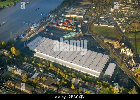 Terminal Rhein-Ruhr à Duisburg-Angershausen, 13.11.2013, vue aérienne, Allemagne, Rhénanie-du-Nord-Westphalie, région de la Ruhr, Duisburg Banque D'Images