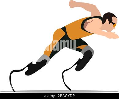 Course paralympique, illustration, vecteur sur fond blanc Illustration de Vecteur