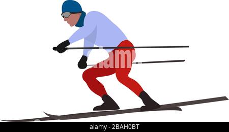 Homme ski, illustration, vecteur sur fond blanc Illustration de Vecteur