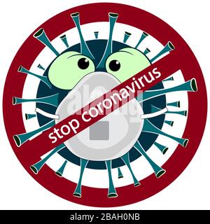 Arrêter le coronavirus. Éclosion de coronavirus. Danger de coronavirus et maladie à risque pour la santé publique et éclosion de grippe. Illustration vectorielle de dessin animé. Illustration de Vecteur