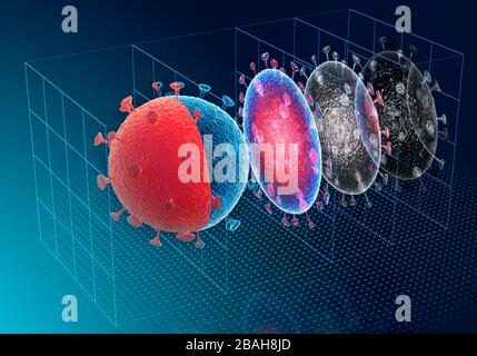 Recherche sur le coronavirus, illustration conceptuelle Banque D'Images