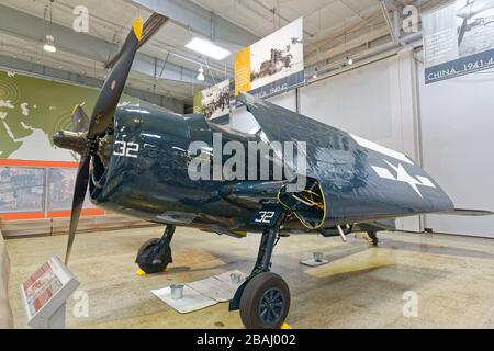 19 SEPTEMBRE 2015, EVERETT, WA : un Hellcat américain de 6 F-5 capable de voler exposé dans un musée de la région de Seattle. Banque D'Images