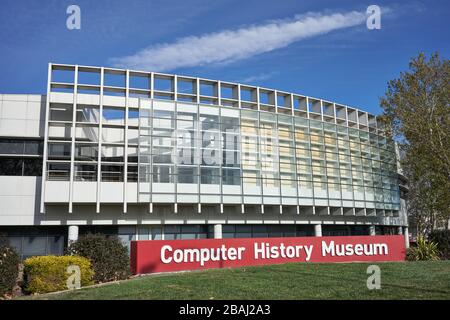 Le musée d'histoire de l'informatique de Mountain View, Californie, présente une exposition qui raconte l'histoire de l'informatique. Banque D'Images