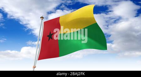 Guinée-Bissau - drapeau de sauvetage - illustration tridimensionnelle Banque D'Images