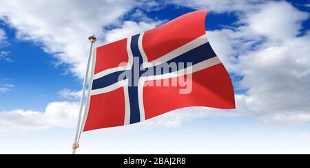 Norvège - drapeau de sauvetage - illustration tridimensionnelle Banque D'Images