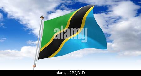 Tanzanie - drapeau de sauvetage - illustration tridimensionnelle Banque D'Images