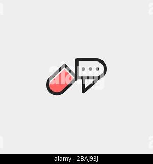 Illustration du modèle de logo de discussion en ligne avec capsule Vector Design Illustration de Vecteur