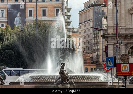 Piazza della Reppublica, Fontana delle Naiadi. Rome, Italie Banque D'Images