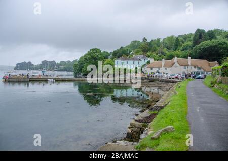 The Pandora Inn à Mylor, Falmouth à Cornwall, Angleterre, Royaume-Uni Banque D'Images