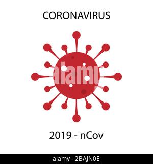 Icône de la cellule bactérienne du coronavirus, 2019-nCoV. Illustration de Vecteur