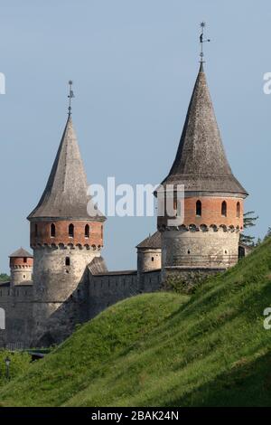 La forteresse médiévale de Kamyanets-Podilsky, Ukraine occidentale Banque D'Images