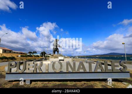 Monument de Milodon, ville de Puerto Natales, Patagonie, Chili, Amérique du Sud Banque D'Images