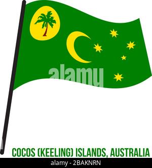 Îles des Cocos (Keeling) (CC) Drapeaux Vector Illustration sur fond blanc. Drapeau du territoire de l'Australie. Illustration de Vecteur