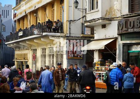 Place petit Socco place Medina (vieille ville), Tanger, Maroc, Afrique du Nord, Afrique Banque D'Images
