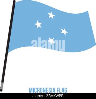 Drapeau Micronésie Vector Illustration sur fond blanc. Micronésie drapeau national. Illustration de Vecteur