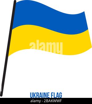 Illustration Vecteur de brandir le drapeau de l'Ukraine sur fond blanc. L'Ukraine drapeau national. Illustration de Vecteur