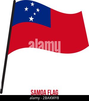 Drapeau Samoa Vector Illustration sur fond blanc. Samoa drapeau national. Illustration de Vecteur