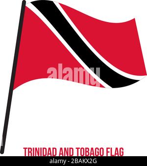 Trinité-et-Tobago Drapeaux Vector Illustration sur fond blanc. Trinité-et-Tobago drapeau national. Illustration de Vecteur