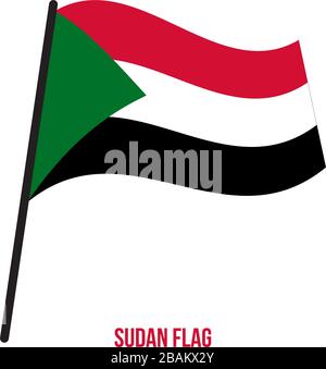 Drapeau Soudan Vector Illustration sur fond blanc. Soudan drapeau national. Illustration de Vecteur