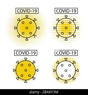 Icône Coronavirus.propagation du virus. Infection à la grippe. Propagation du virus Airborn. Illustration de Vecteur