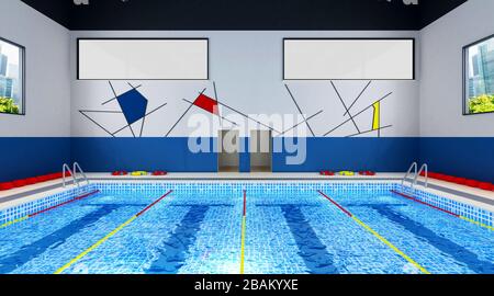 rendu 3d de la piscine Banque D'Images