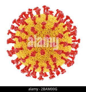 Concept de virus avec chemin d'écrêtage inclus. La structure d'un virus. Covid-19, Coronavirus, grippe, VIH. Image conceptuelle des maladies infectieuses. 3 Banque D'Images