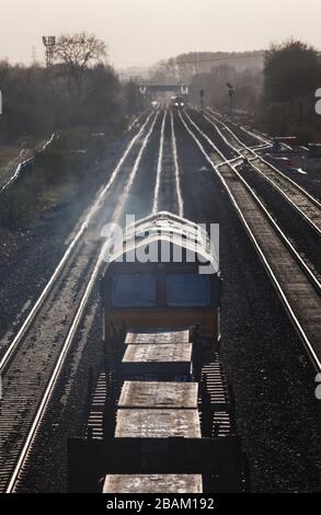 12/03/2020 Colliery Hatfield (à l'est de Doncaster) 66154 6Z66 1500 entrée C Scunthorpe - sortie Newport East Usk (L) 1851xx 1353 Aéroport de Manchester Banque D'Images