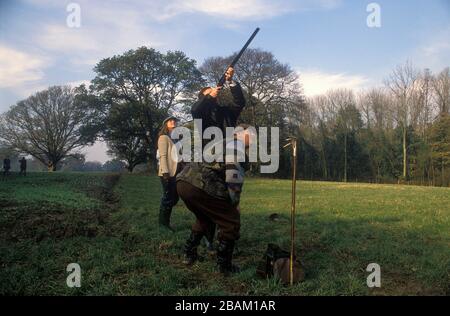 Pheasant pousse près du chemin Dyke d'Offa dans le Shropshire Royaume-Uni 1990 Banque D'Images