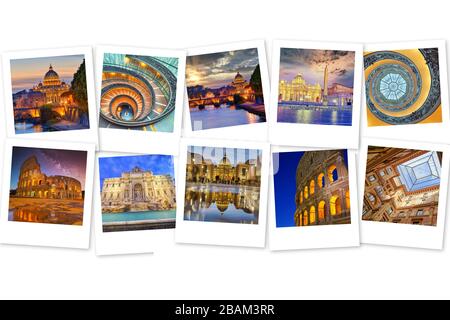 Collage photo de Rome, Italie. Colisée, Vatican, photos des musées. Concept de voyage Banque D'Images