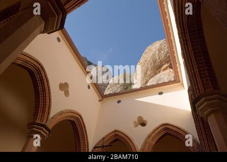 Claustre de la Santa Cova, Montserrat, Catalogne, Europe Banque D'Images