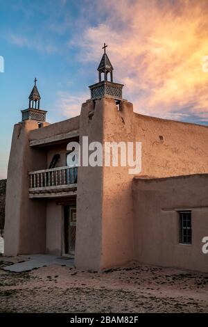 San Jose de Gracia Église Catholique (1760), Las Trampas, Nouveau Mexique USA Banque D'Images