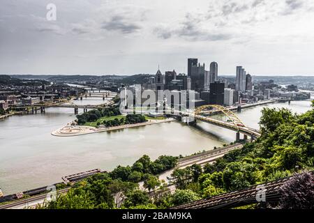 Panorama aérien de Pittsburgh Banque D'Images