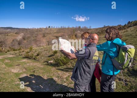 Camí de la Retirada de Molló a Prats de Molló pel Coll d'Ares, Catalogne, Europe Banque D'Images