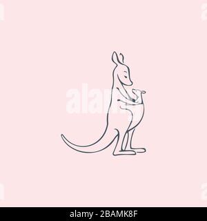 modèle avec logo kangaroo Illustration de Vecteur