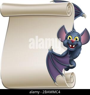 Chauve-souris vampire Halloween Personnage Faire défiler Illustration de Vecteur