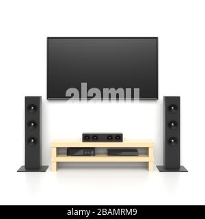 Illustration 3D du kit Home Cinema Banque D'Images