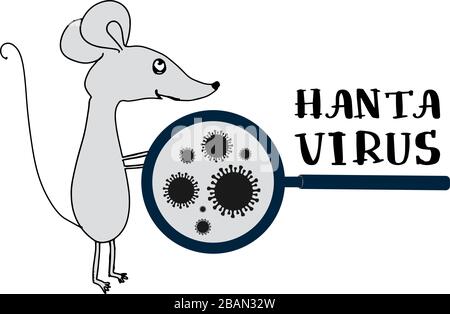 Hantavirus. Virus chinois. Covid-19. Coronavirus. Avertissement. Microbe hantavirus avec bandes d'avertissement. Illustration vectorielle du nouveau virus chinois Hanta t Illustration de Vecteur