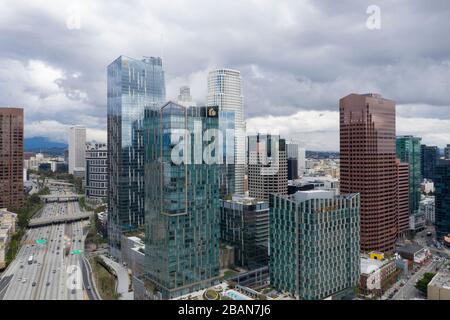 Vue aérienne sur le centre-ville de Los Angeles Banque D'Images