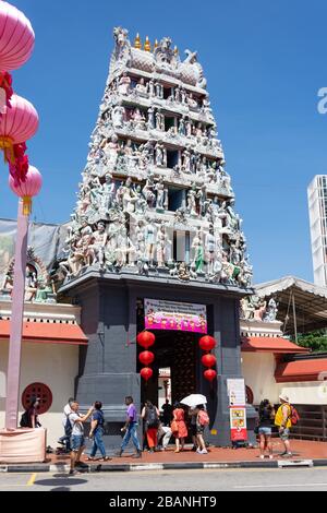 Sri Mariamman Temple Hindou, North Bridge Road, Chinatown, District de Outram, Secteur Central, l'île de Pulau Ujong (Singapour), Singapour Banque D'Images