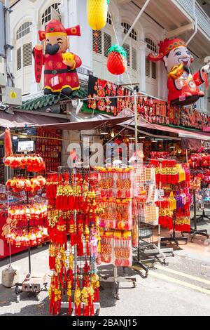 Magasins de souvenirs chinois, Smith Street, Chinatown, Central Area, République de Singapour Banque D'Images