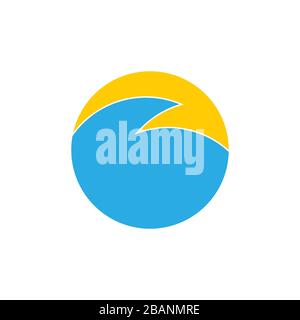 Vagues sun logo géométrique simple vector Illustration de Vecteur