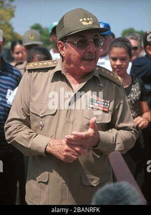 Raul Castro Ruz, Ministre des Forces armées et le frère de Fidel Castro. Le 30 juin 2001. Credit : Jorge Rey/MediaPunch Banque D'Images