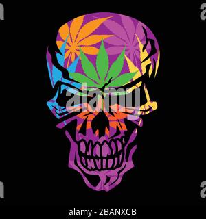 Illustration vectorielle isolée crâne psychédélique Illustration de Vecteur