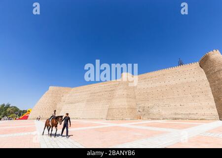 Cheval pour enfants, à la forteresse Ark, Boukhara, Buchara, Ouzbékistan, Asie centrale, Asie Banque D'Images