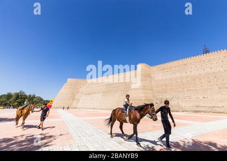 Cheval pour enfants, à la forteresse Ark, Boukhara, Buchara, Ouzbékistan, Asie centrale, Asie Banque D'Images