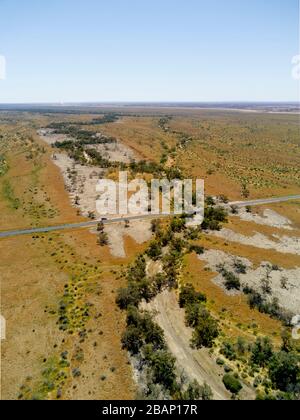 Antenne des plaines inondées de Coopers Creek Western Queensland Australie Banque D'Images