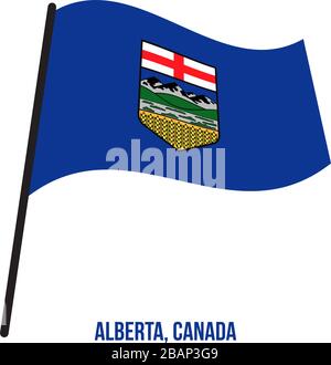Illustration Vecteur de brandir le drapeau de l'Alberta sur fond blanc. Drapeau provinces du Canada. Bonne taille, de proportions et de couleurs. Illustration de Vecteur