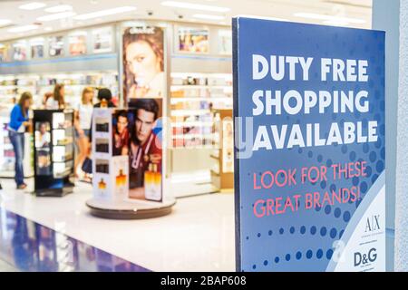 Miami Florida International Airport Mia, porte, shopping shopper shoppers magasins marché achats vente, magasin de détail magasins affaires business Banque D'Images